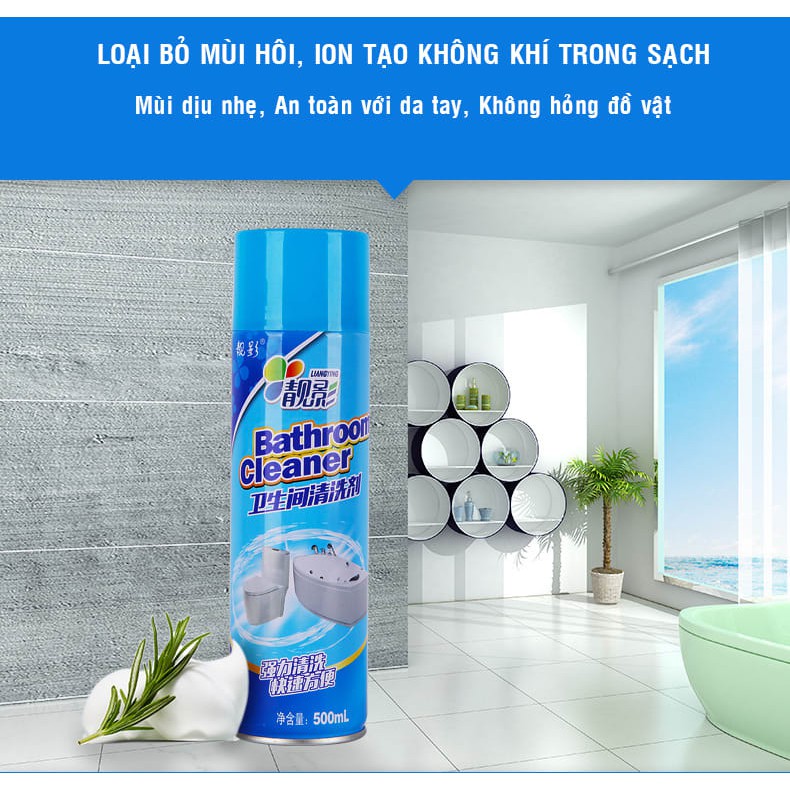 Xịt bọt tuyết nano bạc - Xịt là sạch, sạch mọi vết bẩn cứng đầu nhất, cho không gian nhà tắm sạch sẽ