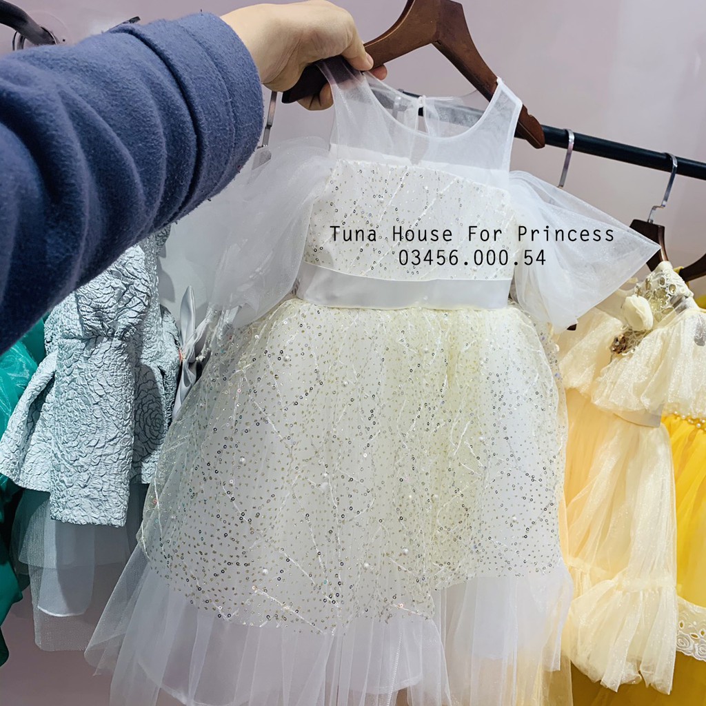 [Sẵn size 8-35kg] Váy đầm xoè công chúa thiết kế cho bé gái Sydney sequin lấp lánh - Tuna House For Princess