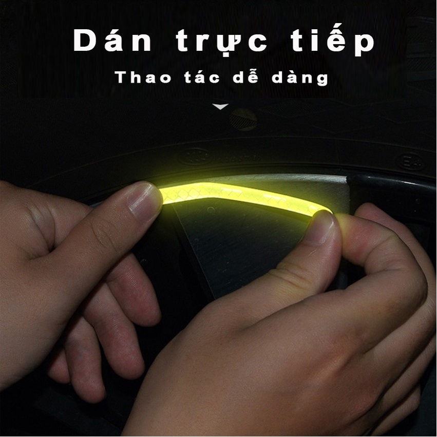 Set 20 miếng dán phản quang trang trí vành bánh xe hơi màu xanh lá độc đáo