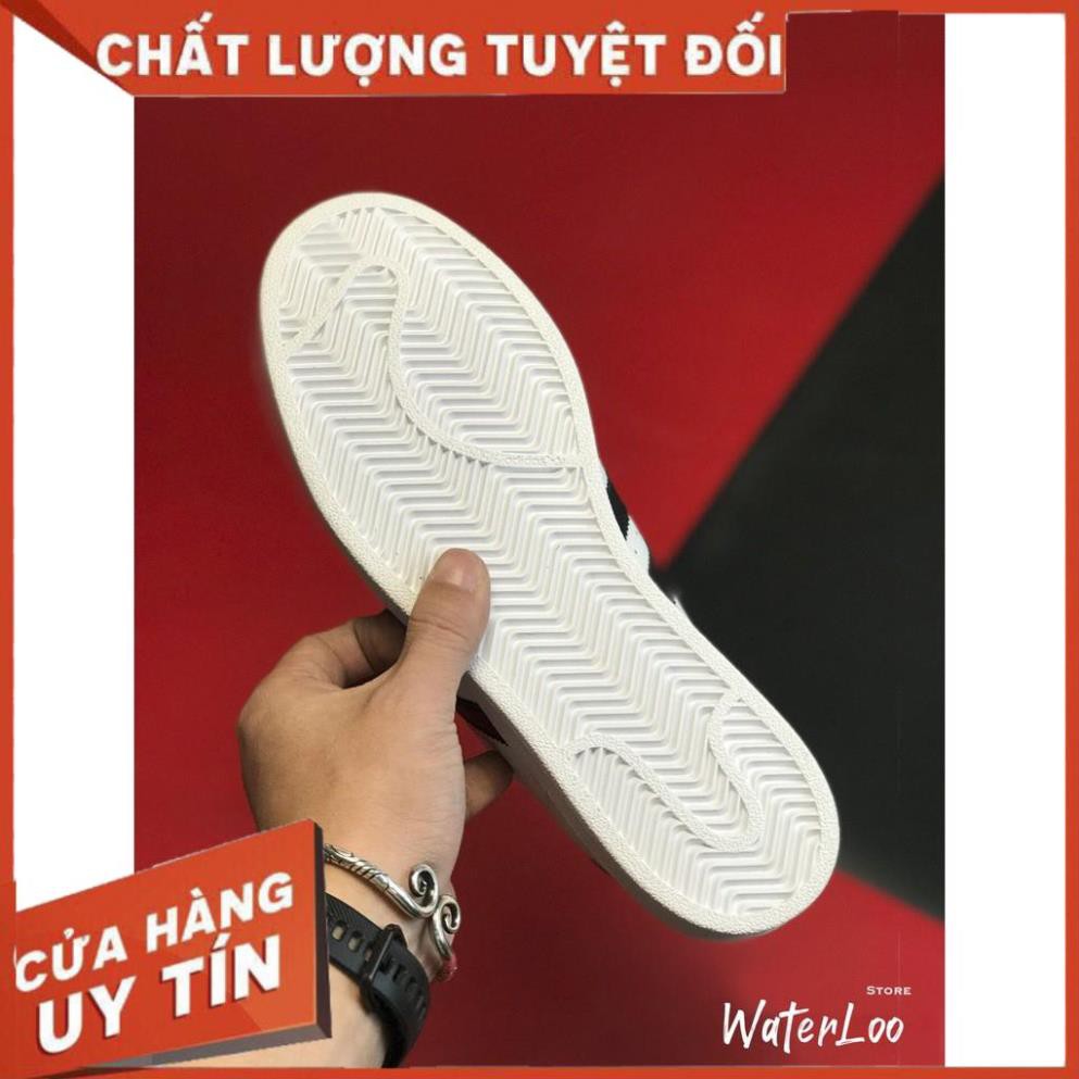 (HÀNG CHUẨN+QUÀ TẶNG) giày thể thao SUPER STAR Sò tem vàng màu trắng vạch đen