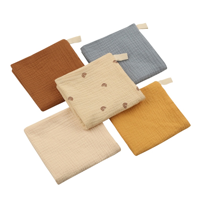 Yếm Ăn Vải Cotton Thân Thiện Với Da Hình Vuông Dành Cho Bé Trai Gái