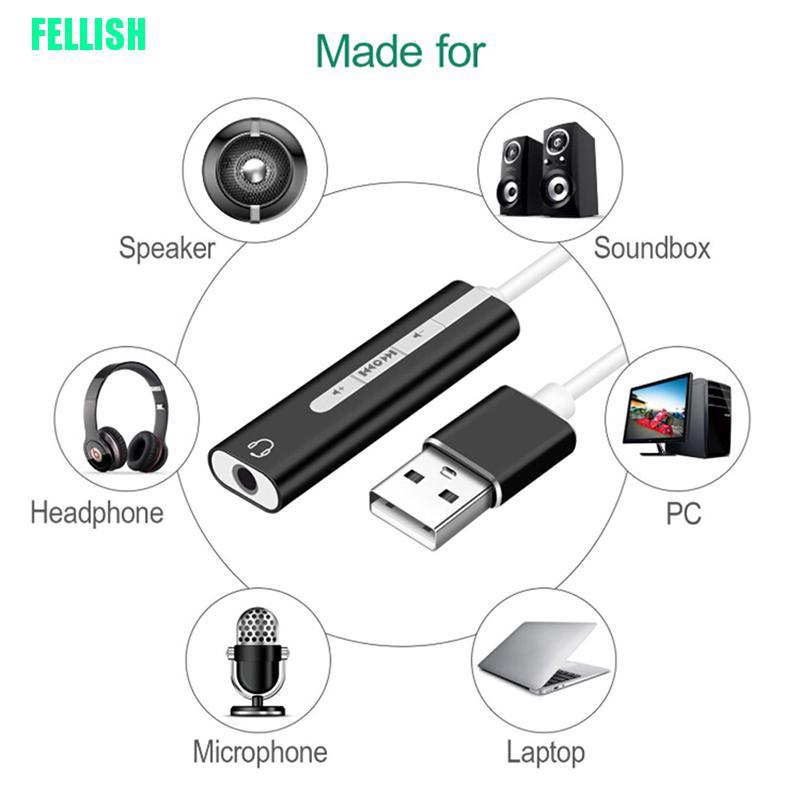 Cáp chuyển đổi âm thanh cổng USB sang 3.5mm tiện dụng