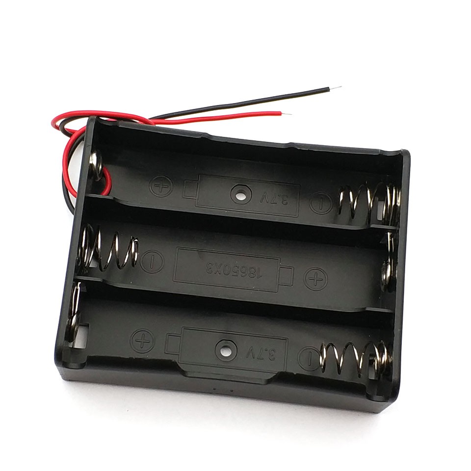 Đế pin lipo 18650 nối tiếp 3 cell, đế gắn pin 18650 có lò xo, dây hàn sẵn và lỗ bắt vít