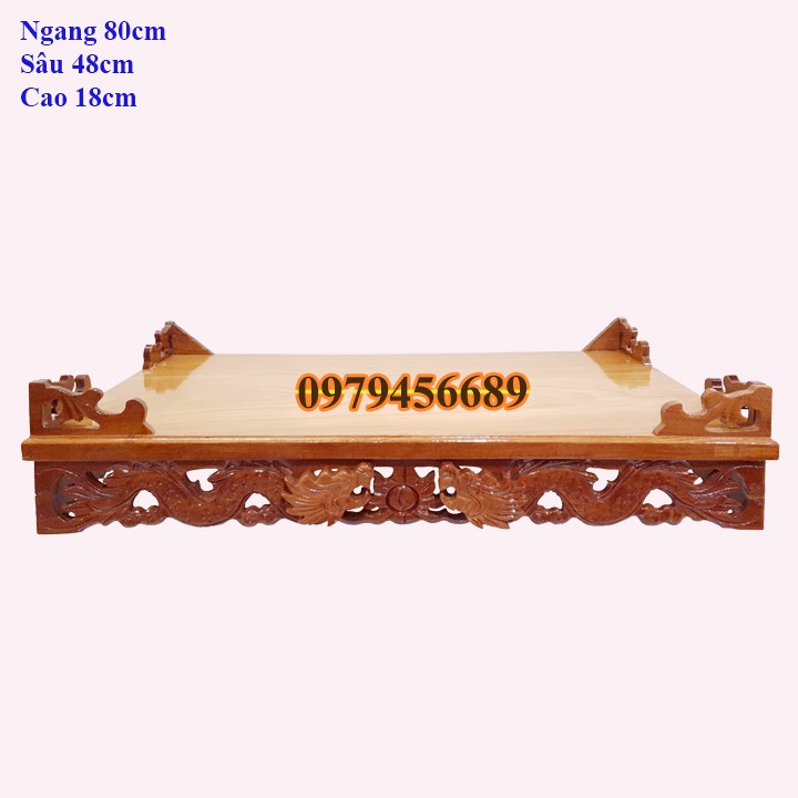 Bàn thờ treo tường gỗ căm xe mặt gõ ngang 80cm