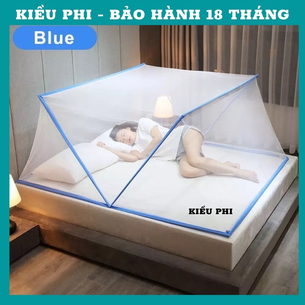 Mùng chụp tự bung chống muỗi người lớn - màn tự bung gấp gọn tự động tiện dụng mẫu xếp Kiều Phi