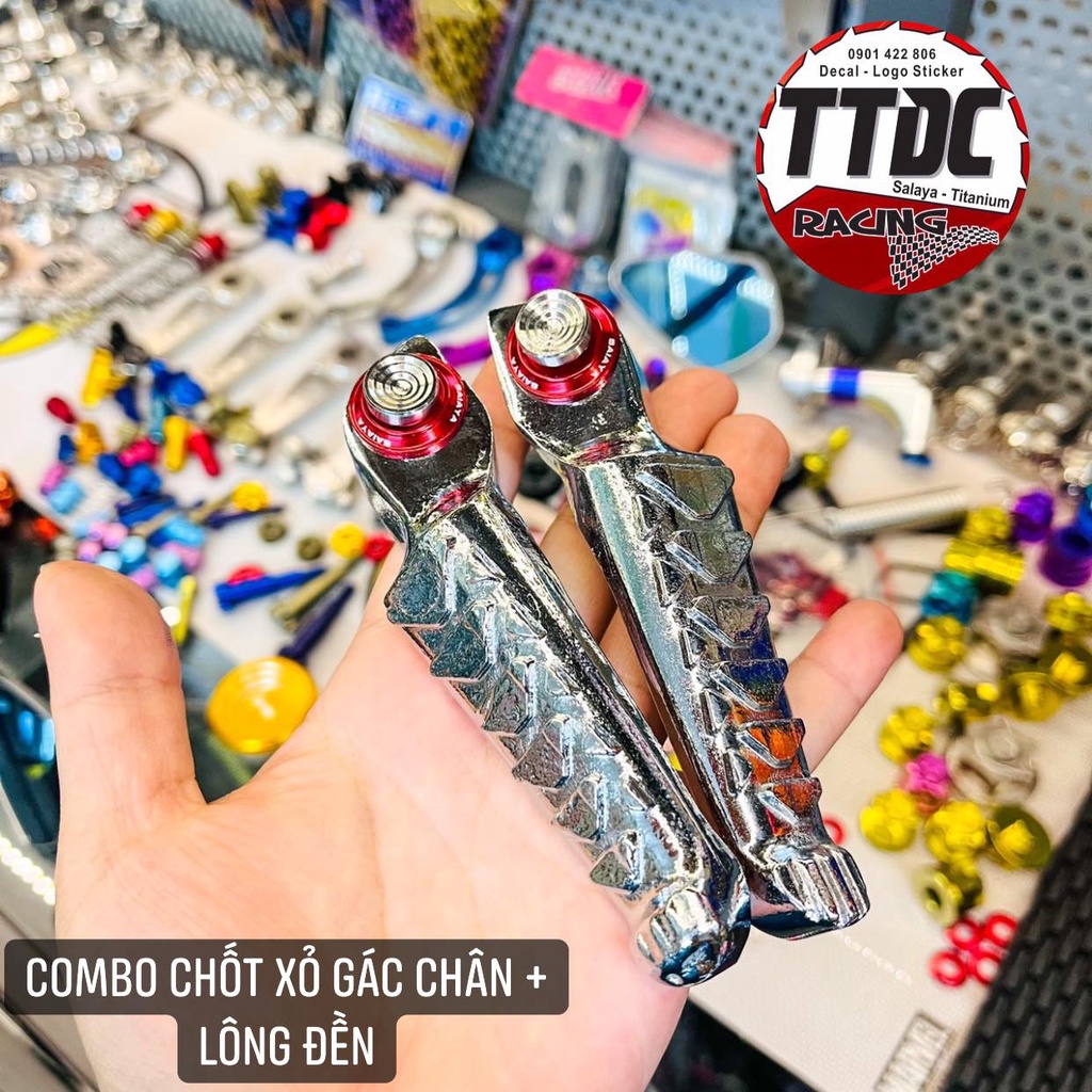Bộ gác chân kèm lông đền đỏ gắn mọi dòng xe honda ✌🇹🇭