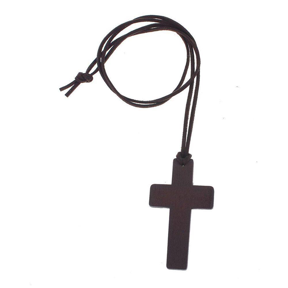 Mặt Dây Chuyền Bằng Gỗ Và Da Phong Cách Christian Cổ Điển Dành Cho Nữ