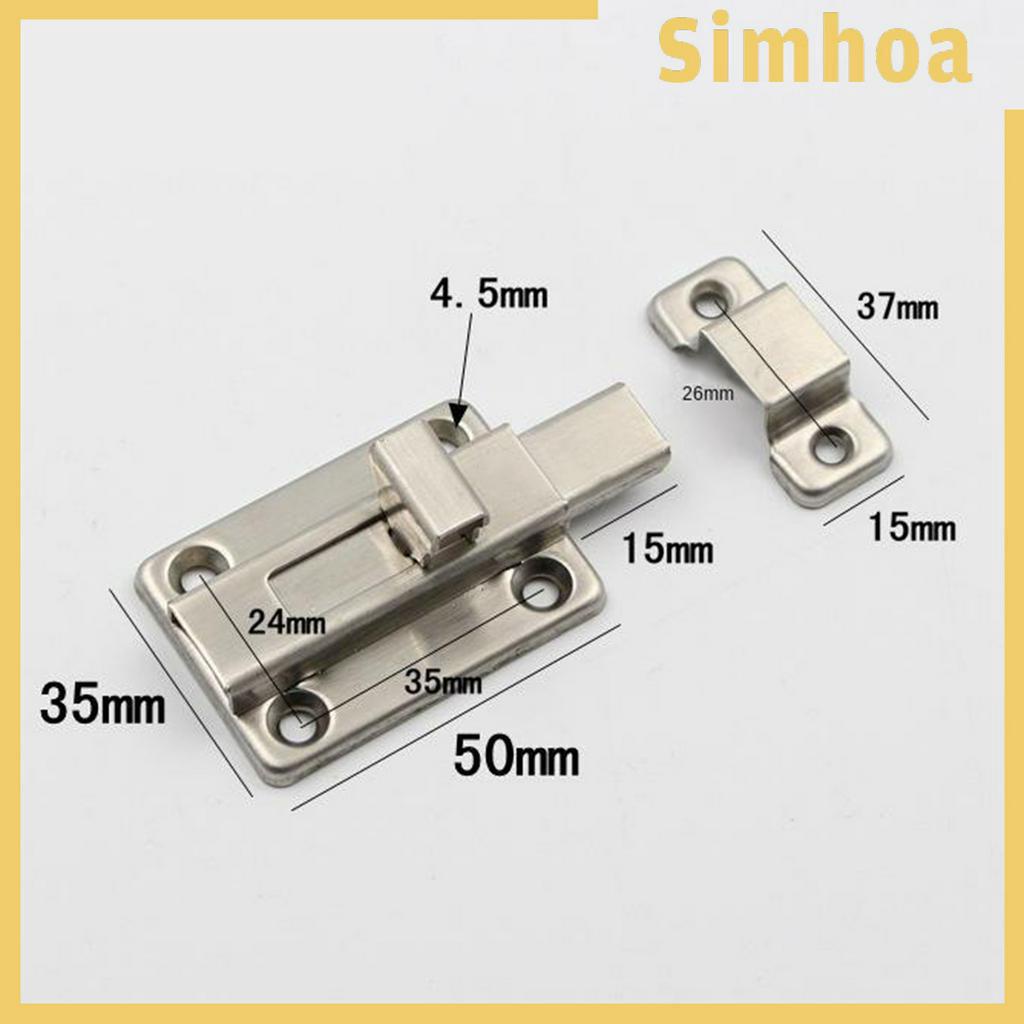 Khóa chốt trượt cửa an toàn bằng thép không gỉ kèm 6 vít cố định