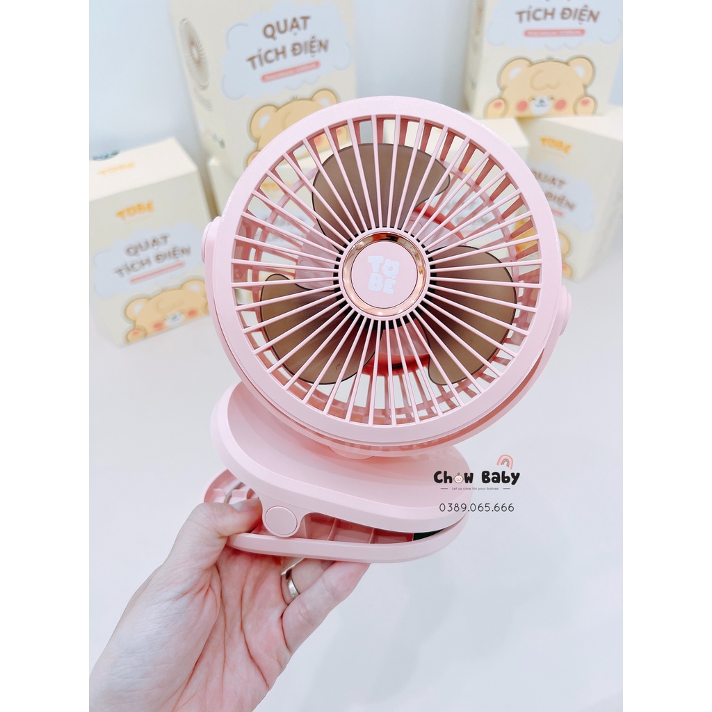 Quạt Kẹp Xe Đẩy Tích Điện Đa Năng Tobé