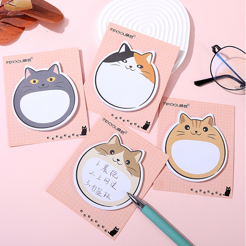 Set 30 Tờ Giấy Ghi Chú Dán Ghi Chú Hình Mèo Hoạt Hình 1 Cái Cho Học Sinh