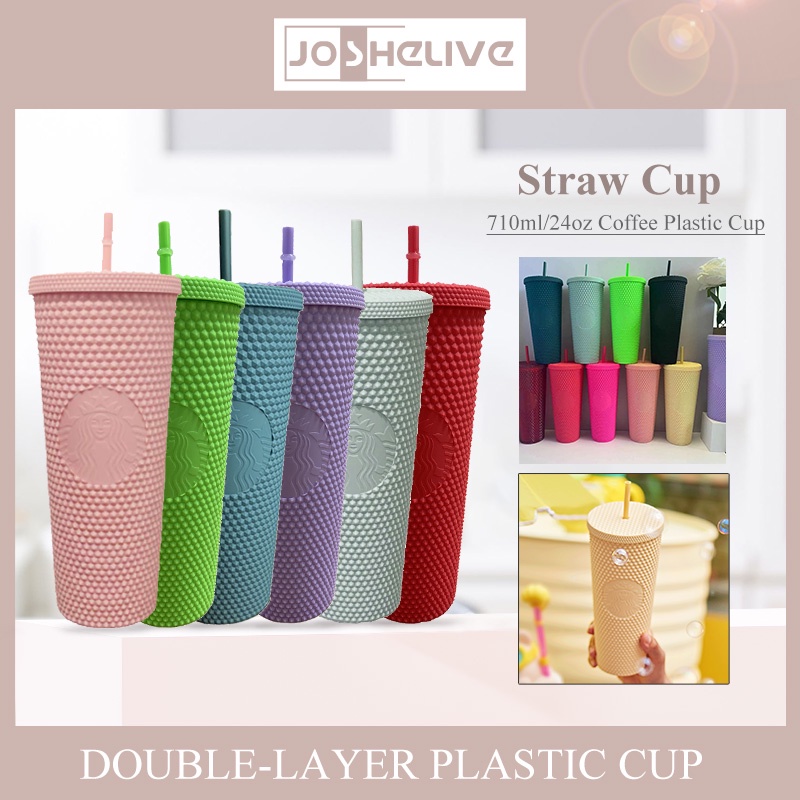 Starbucks cốc nhựa/cốc nước Chất liệu ABS hai lớp Có Thể Tái Sử Dụng Có Nắp Và Ống Hút 710ml / 24oz