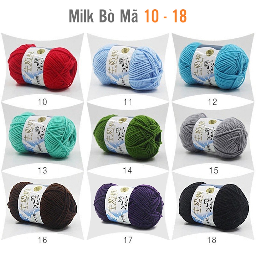 [COMBO] 20 Cuộn Len Milk Bò