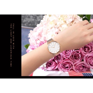 Đồng hồ nữ siêu mỏng HANNAH MARTIN CH36W máy Nhật cao cấp dây thép sang trọng cá tính