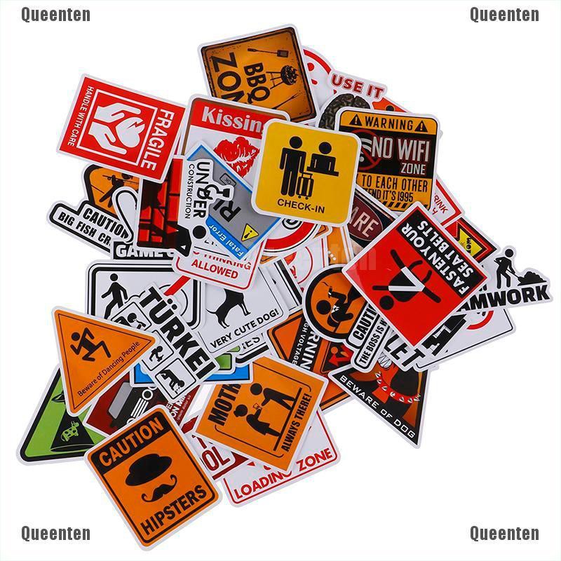 Set 50 miếng dán cảnh báo nhắc nhở đa dụng chống thấm nước
