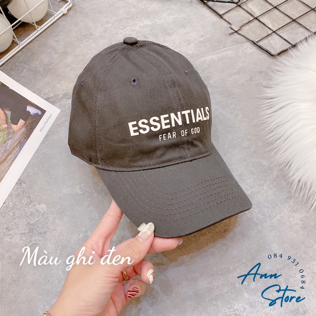 Mũ lưỡi trai ESSENTIALS hot trend, chất liệu kaki 100% cotton, phom mũ chuẩn đẹp, phù hợp cả nam và nữ