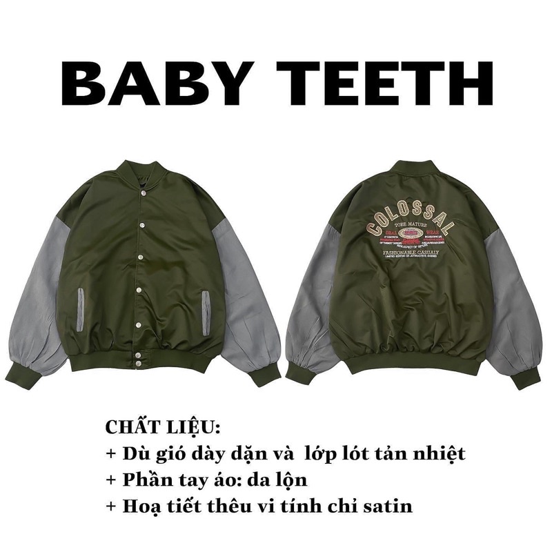 Áo Khoác Bomber Colo Rêu tay xám