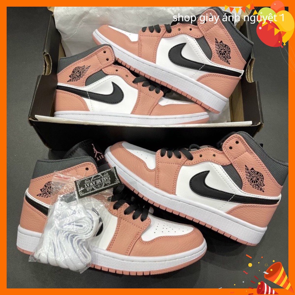✅SALE sập giá✅Giày jordan Mid Hồng Đen Cam Cao Cấp Nhập Khẩu Jordan JD Pink Black - Giao Nhanh - Giày Tốt Official