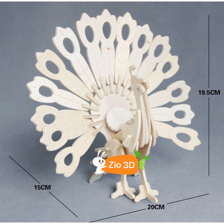 Mô hình lắp ráp gỗ 3D Con công