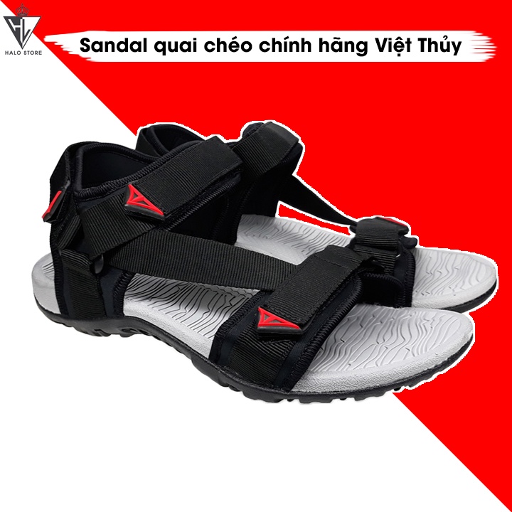 [Fullbox] Giày Sandal Nam Nữ Việt Thủy Đen Quai Chéo - V017