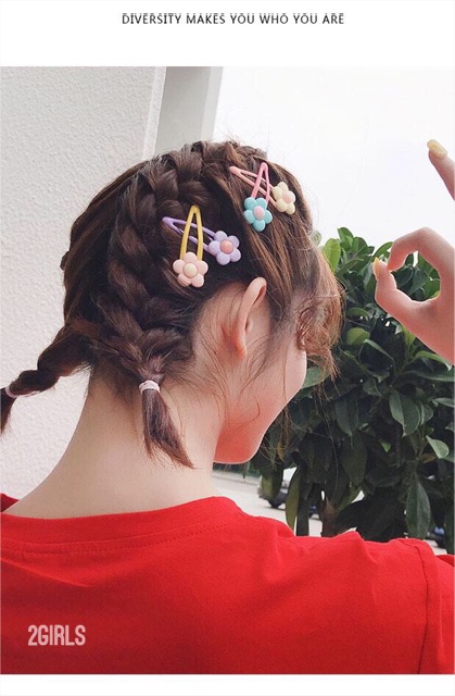 Kẹp tóc bấm hoa nhiều màu dành cho mua hè du lịch