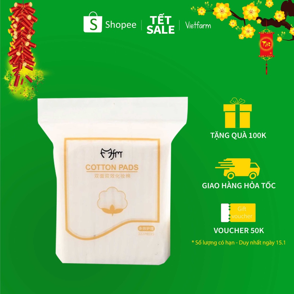 Bông Tẩy Trang FREESHIP Bông Tẩy Trang Cotton Pads 222 Miếng – Hàng Nội Địa Trung - Vietfarm