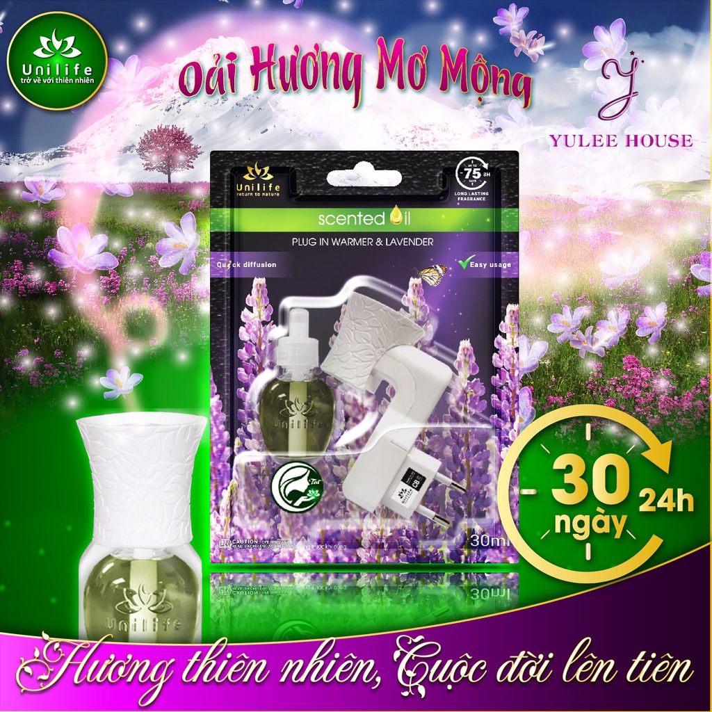 MÁY KHUẾCH TÁN TINH DẦU NƯỚC HOA UNILIFE HƯƠNG LAVENDER - BẢO HÀNH CHÍNH HÃNG