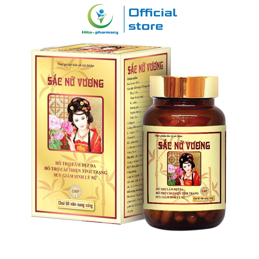 Viên uống Sắc Nữ Vương ROXTECH bổ sung collagen, isoflavon đẹp da, tăng nội tiết tố nữ - 60 viên (Sắc Nữ Vương)