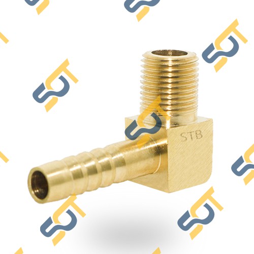 Co ren ngoài 3/8 (17) đuôi chuột nối ống mềm - Đồng thau (Brass airline fitting horse elbow connector, co RN 90 độ)