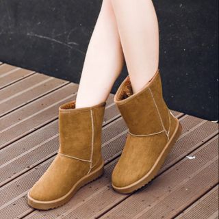 Bốt da lộn lười cao cổ lót lông siêu ấm