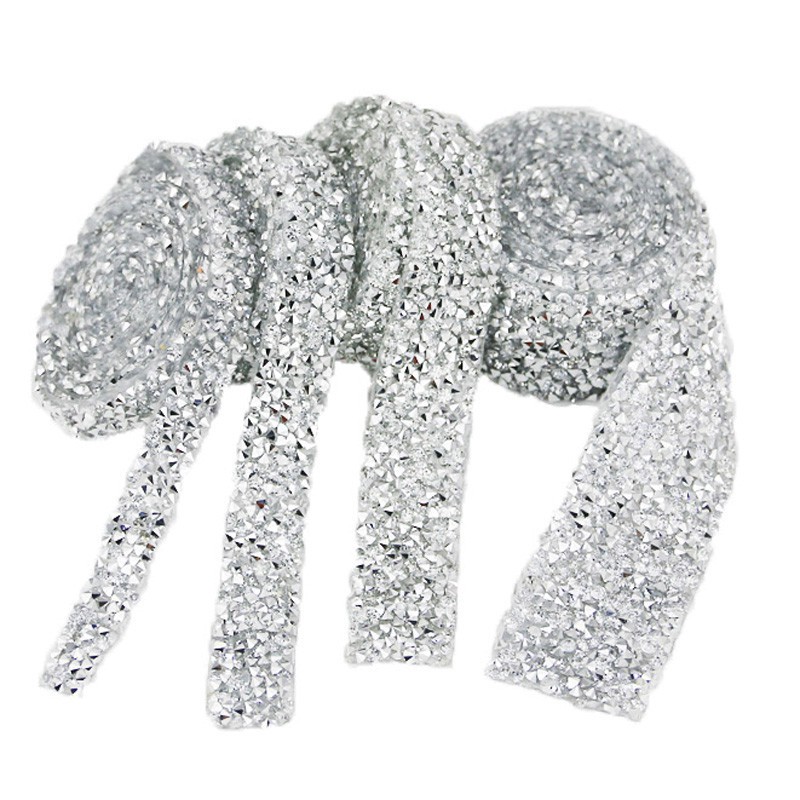 Dây ruy băng đính đá lấp lánh dài 1 thước dùng trang trí tiện dụng