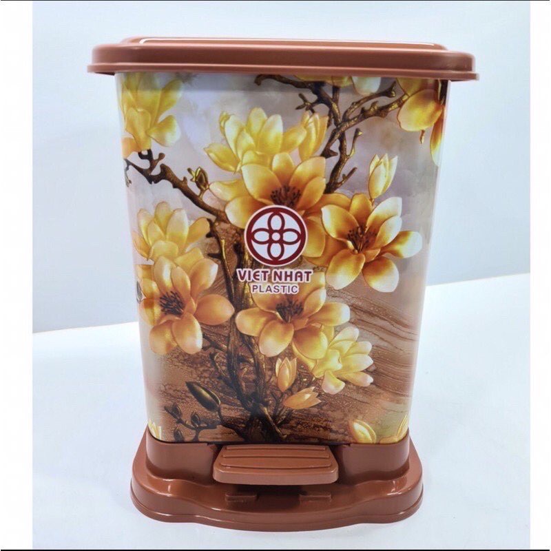 Thùng rác bật nắp hoa 3D nhựa Việt Nhật,Thùng đựng rác văn phòng,nhà bếp