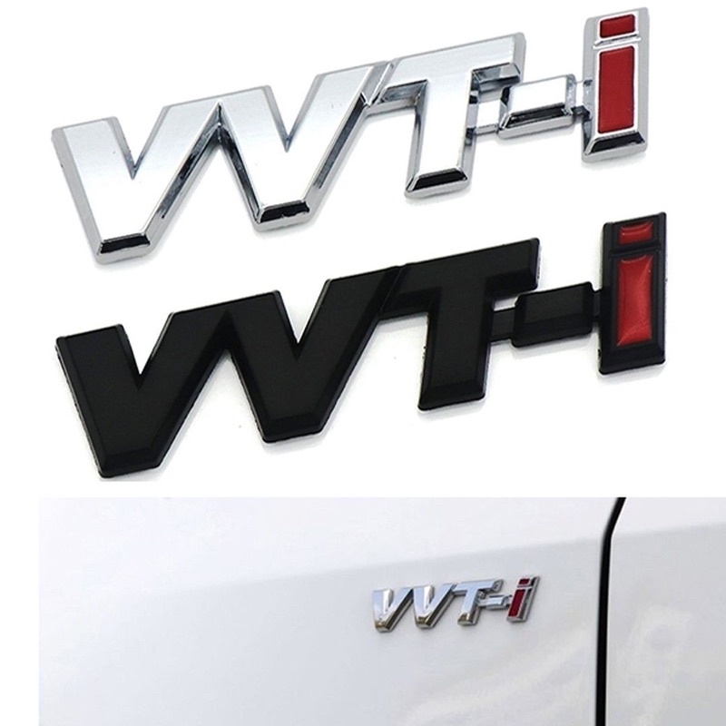 Logo VVT-i chất liệu Kim loại dán xe ô tô