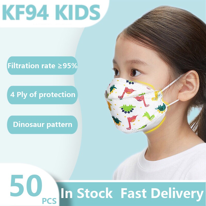 Com bo 10 khẩu trang GrownTech 4D KF94 họa tiết đáng yêu cho trẻ em từ 1 - 10 tuổi uni sex