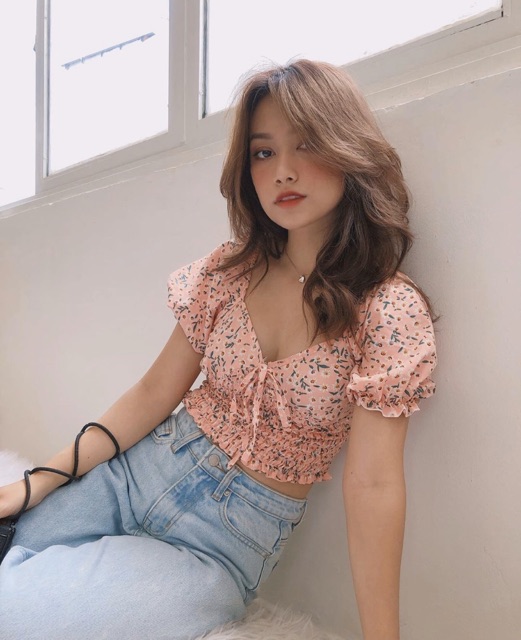 (ảnh thật, hoả tốc)🥗FLORAL_CROPTOP (ÁO CROPTOP VOAN HOA)