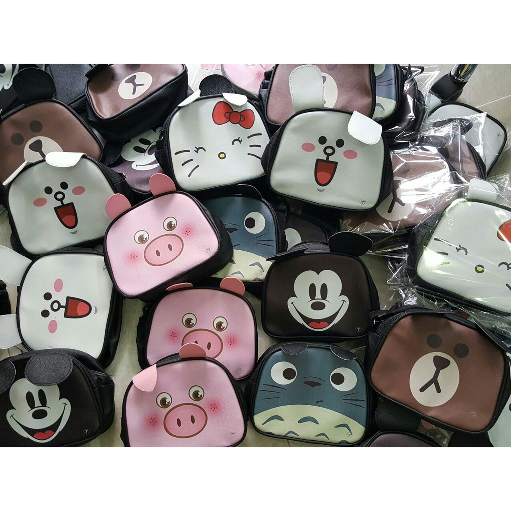 Túi đeo chéo nữ mini phối hình thú dễ thương
