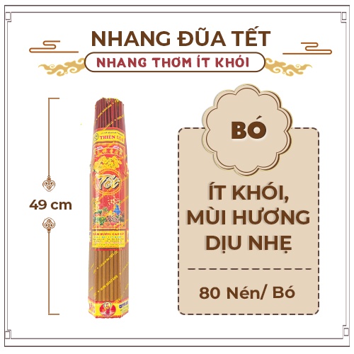 Nhang Đũa Thơm Tết Ít Khói Không Cay Mắt Thiên Lộc - Bó 5 Tấc