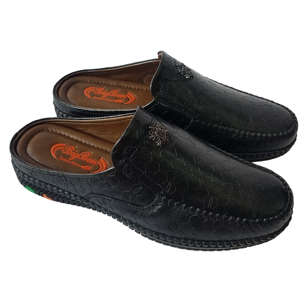 Dép Bít Mũi Nam BIGBEN Da Bò Thật Cao Cấp SB43