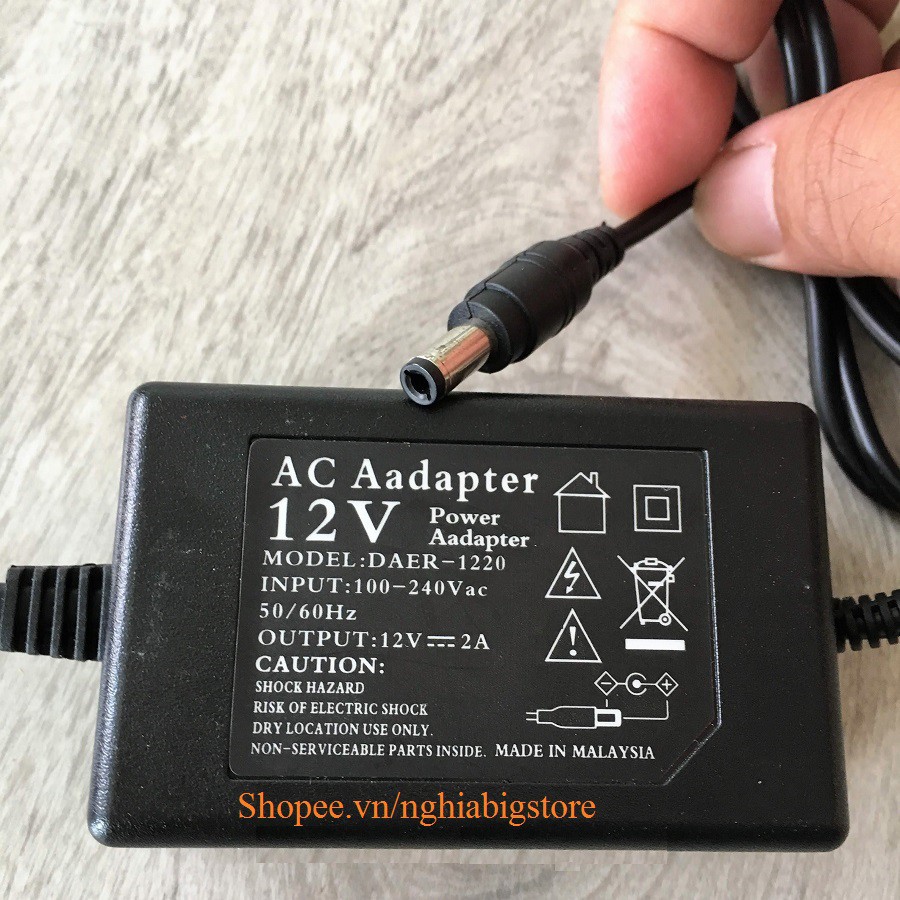 Adapter Cấp Nguồn 12V 2A Dây Cắm Điện