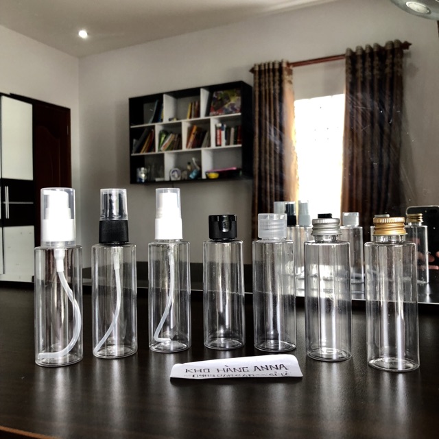 10 CHAI XỊT SƯƠNG / NẮP BẬT - 10 Chai nhựa trong suốt / Chai nâu / xanh lá - Chai 10ml/ 20ml/ 30ml / 50ml/ 70ml / 100ml