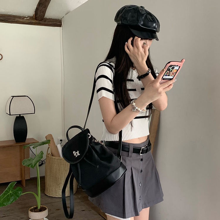 Túi Đeo Chéo Vải Canvas Thời Trang Phong Cách Hàn Quốc Cá Tính