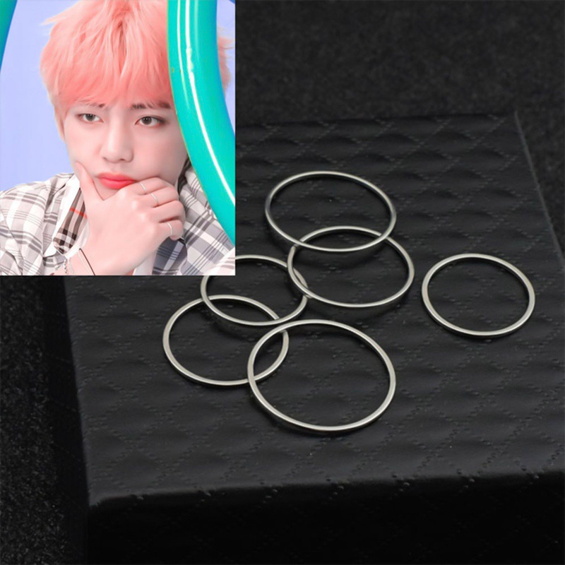 Nhẫn bạc inox phong cách nhóm nhạc BTS Bangtan Boys V có 6 kích cỡ