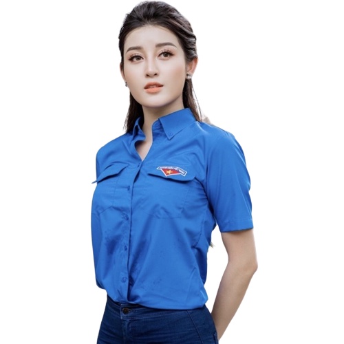 có bigsize- Áo đoàn sơ mi thanh niên nam nữ dài tay ngắn tay hàng loại tốt