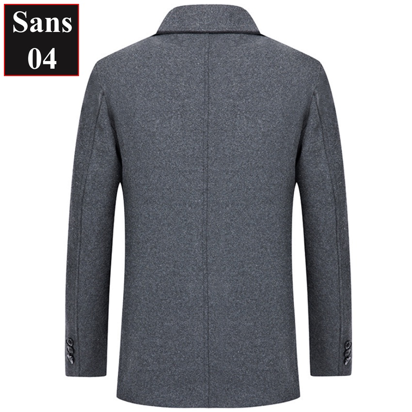 Áo khoác nam blazer dạ lót lông cừu Sans04 dáng ngắn dày mangto hàn quốc trần bông có big size lớn 3XL 4XL màu đen xám