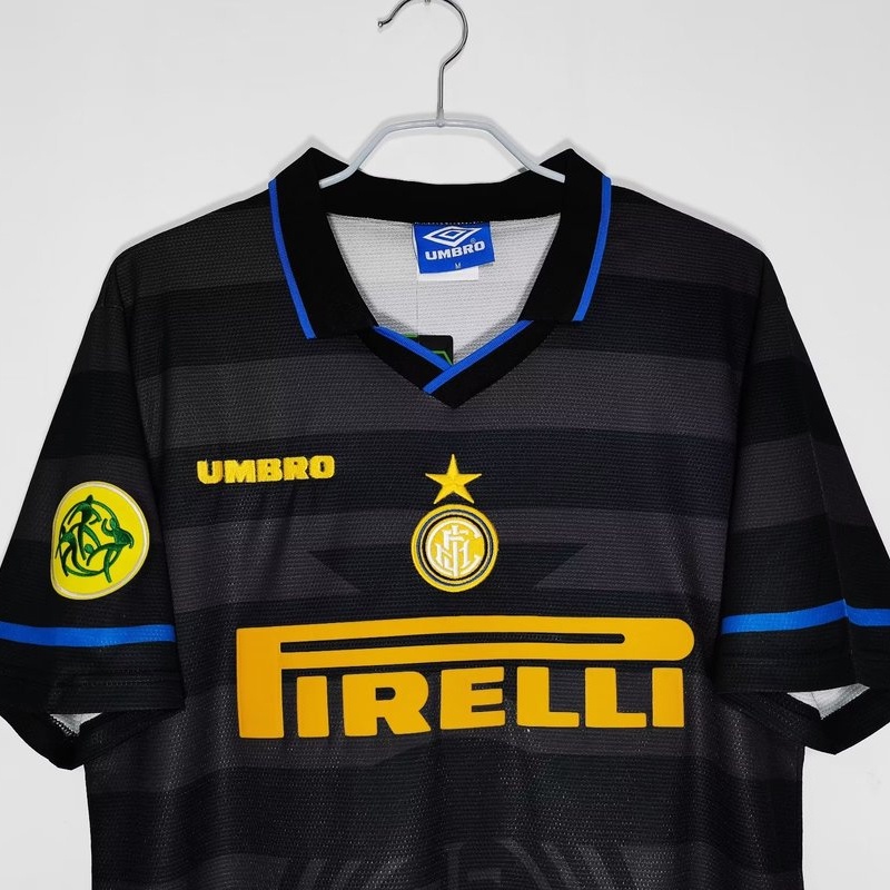 Áo Thun Bóng Đá Ngắn Tay Đội Tuyển Inter Milan Mùa Giải 1997 / 98 Mau Khô Size S-XXL