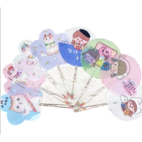 Quạt hologram quạt kim tuyến Q13 quạt cute quạt dễ thương dứa anh đào chó