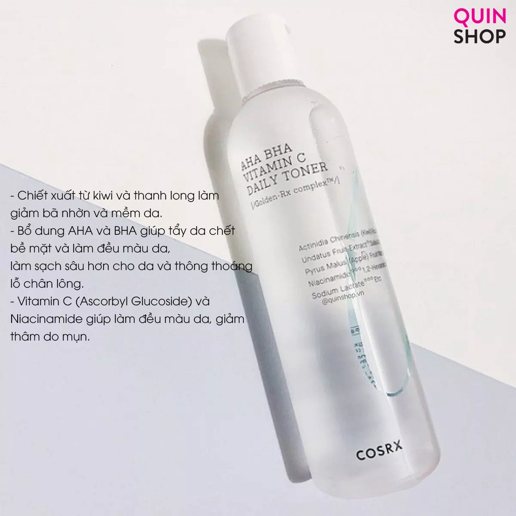 Nước Cân Bằng Da Cosrx AHA BHA Vitamin C Daily Toner