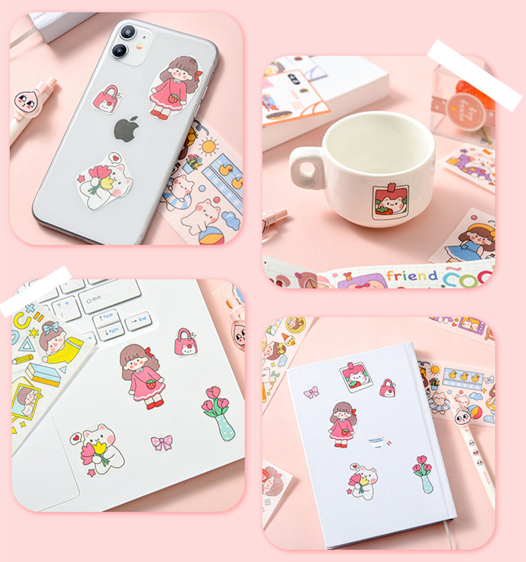Flowertree Sticker Hình dán trang trí điện thoại hình hoạt hình dễ thương