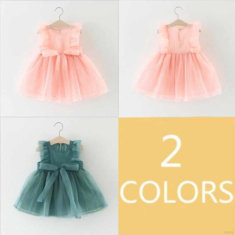 Đầm bé gái thắt nơ eo