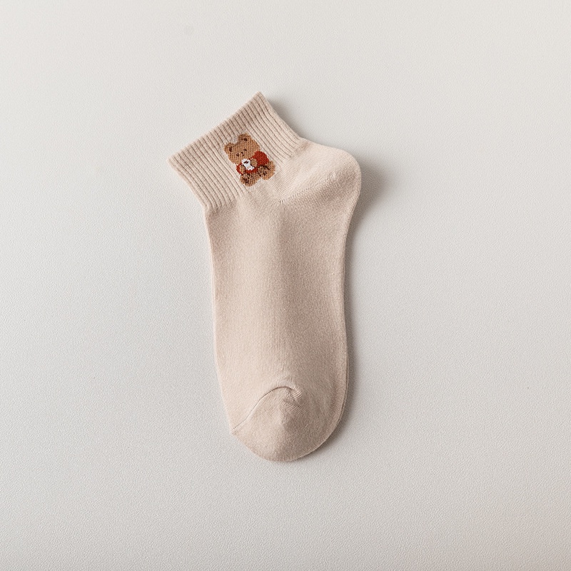 Take Talk Vớ cotton cổ thấp họa tiết gấu dễ thương thời trang xuân thu đông dành cho nữ