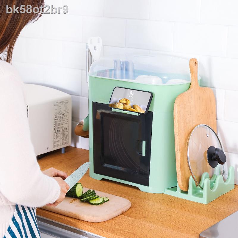 bk58ot2br9Bếp đa năng hai lớp tủ kết hợp giá để bát có nắp đậy chống bám bụi đĩa